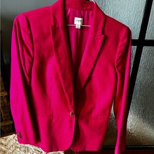 Size 10 JCrew Chino Girlfriend Blazer, hot pink, beautiful, EUC
